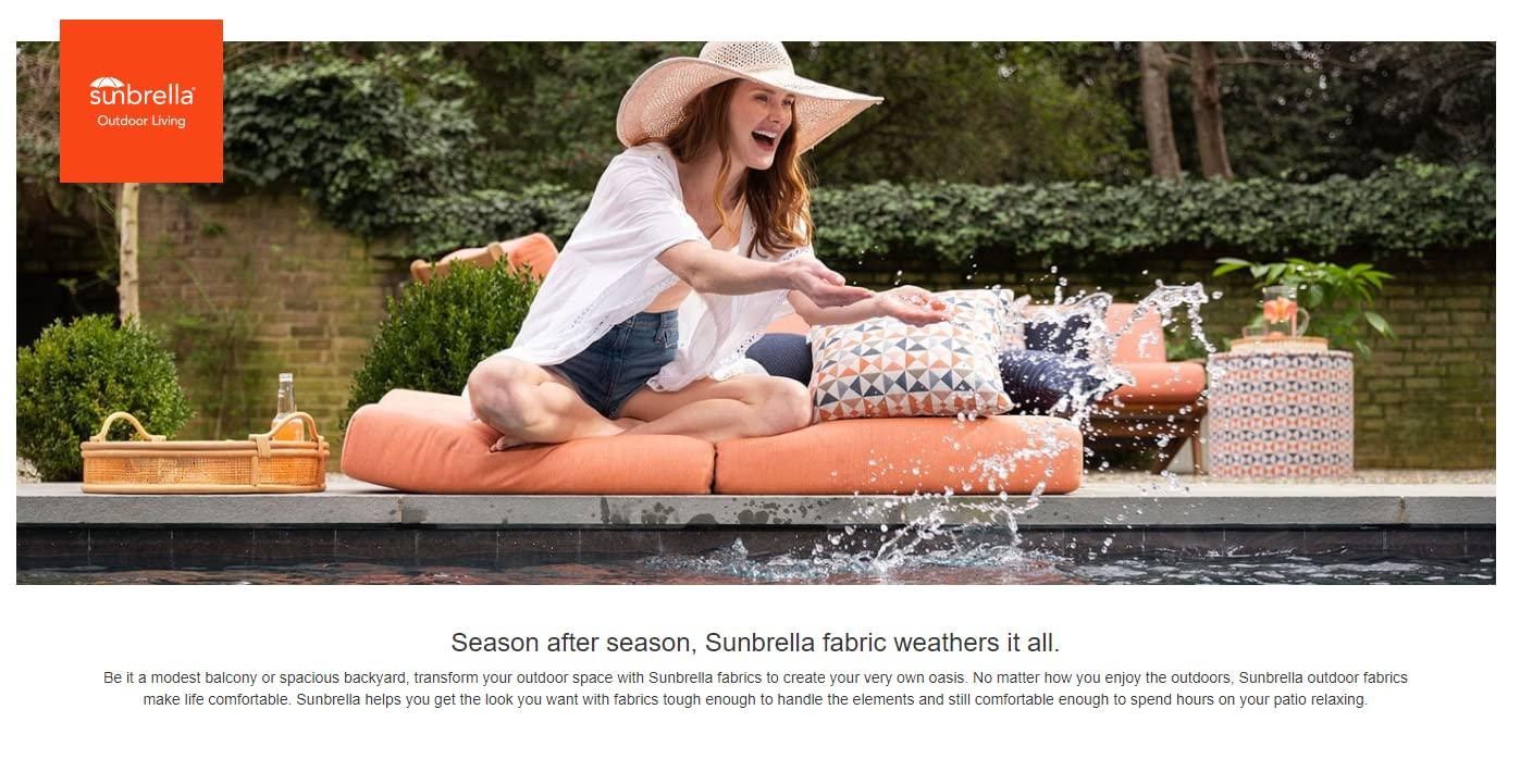 Casual Cushion Solid Hinged 44” x 22” Outdoor Seating Cushions, Weather and Fade Resistant