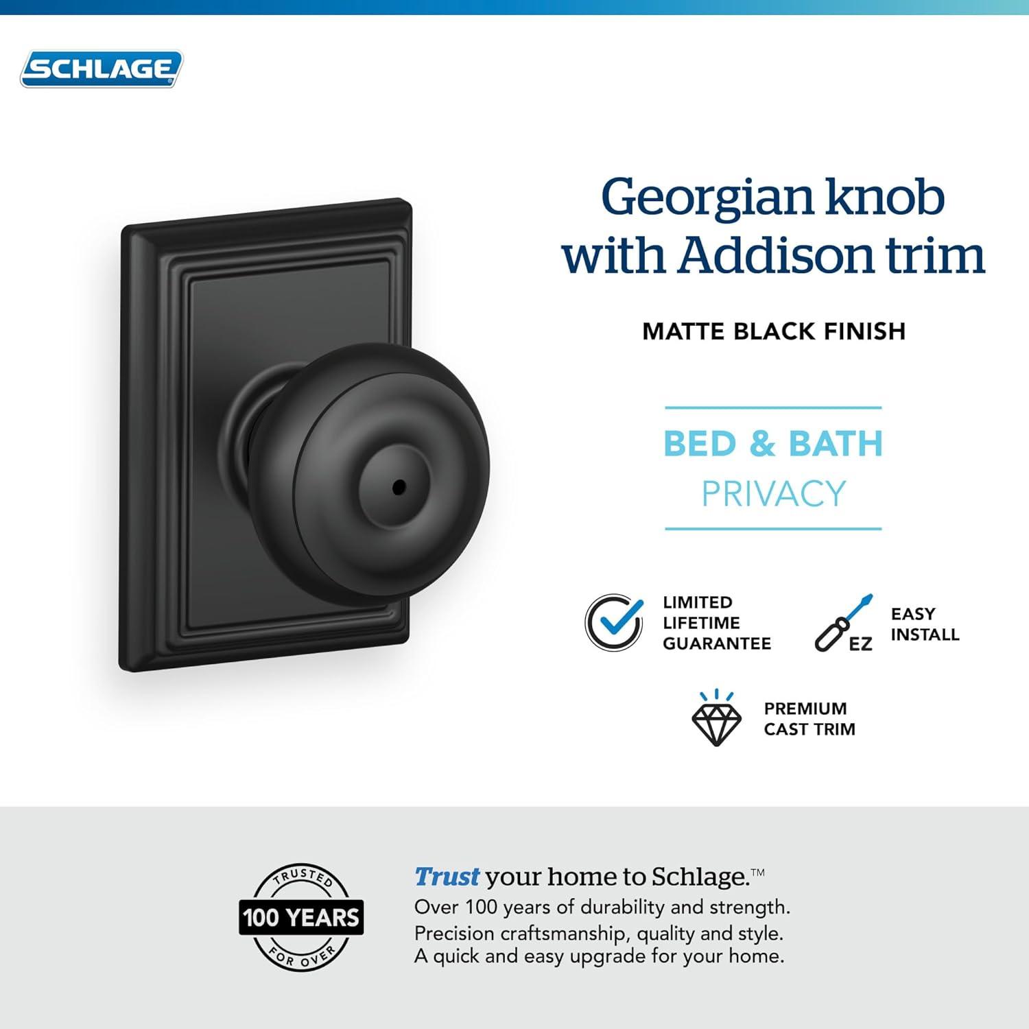 Georgian Privacy Knob with Addison Trim