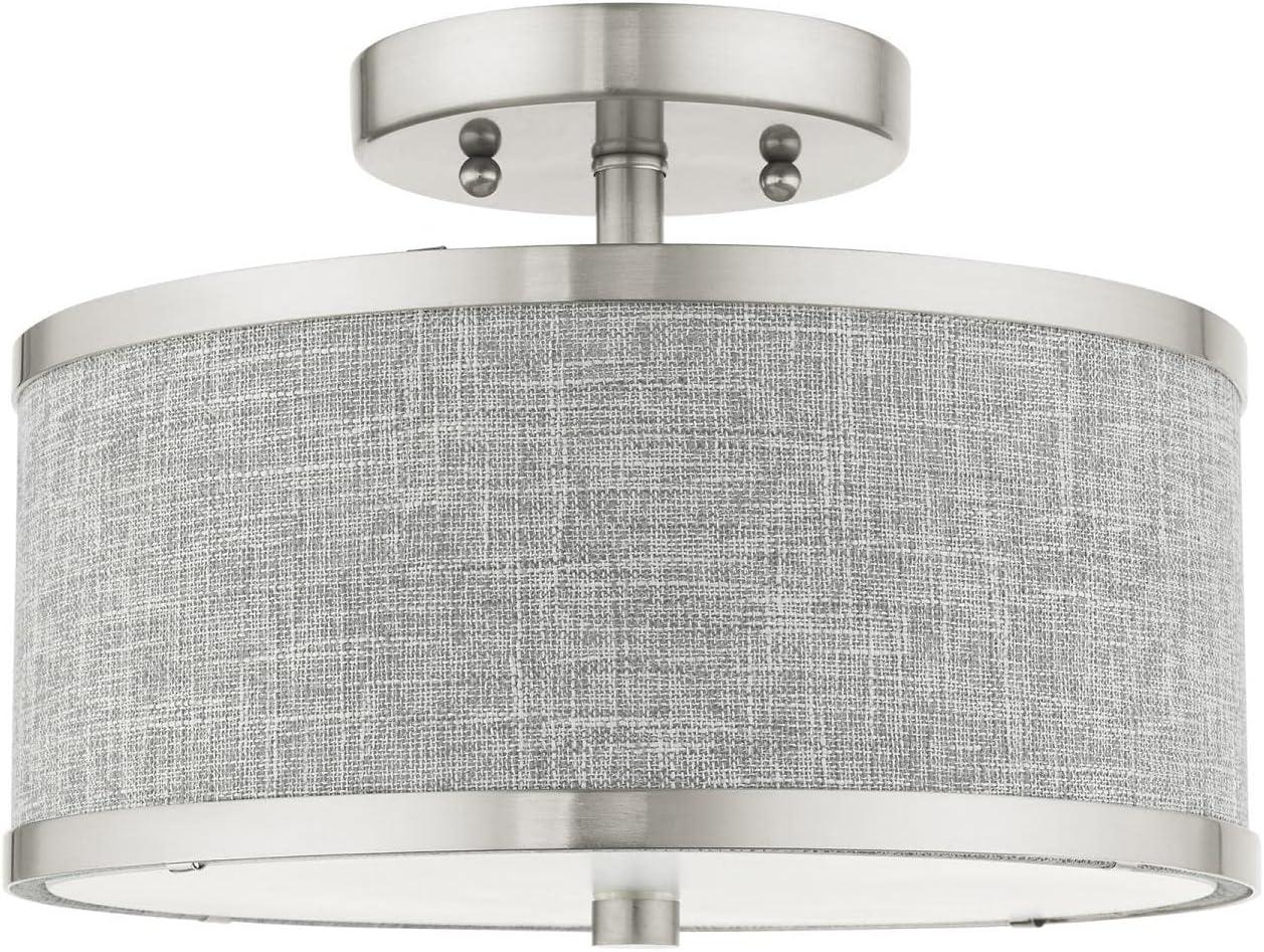 Livex Lighting Park Ridge 2 - Light Semi-Flush Mount in  Brushed Nickel