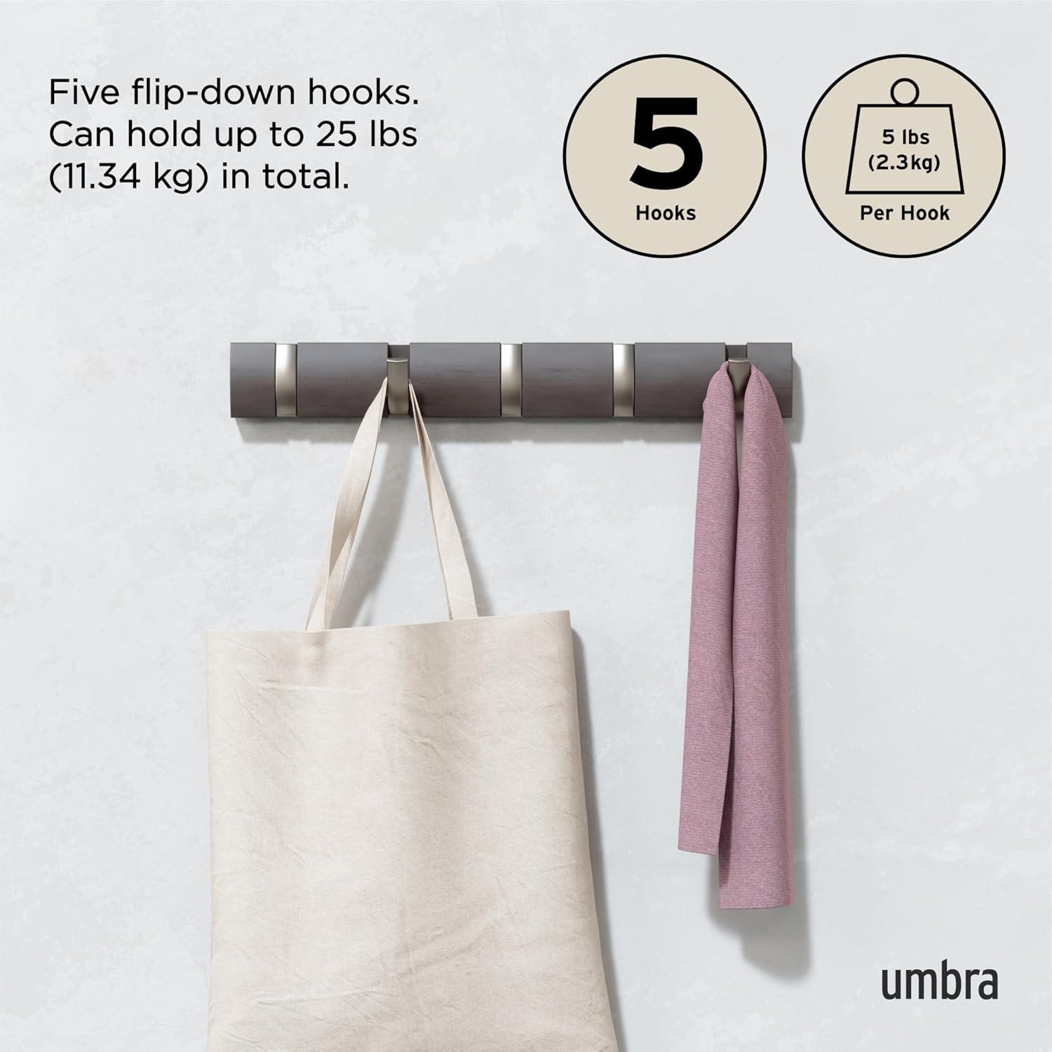 Flip 5 - Hook Solid Wood Coat Rack