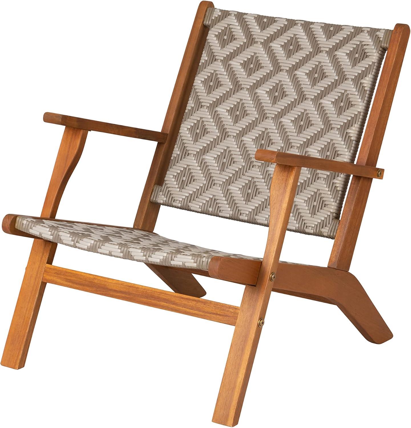 Vega Natural Stain Outdoor Chair in Ecru Cording