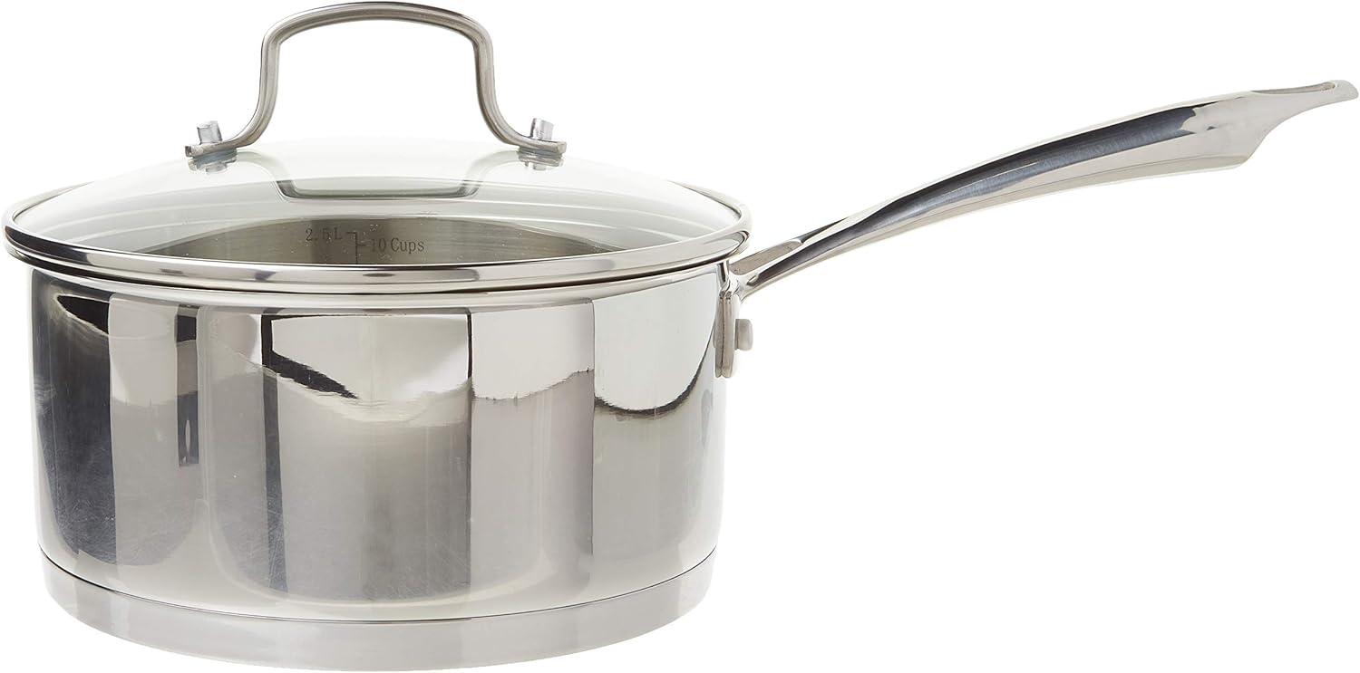 Cuisinart 3 Quart Stainless Steel Saucepan with Glass Lid