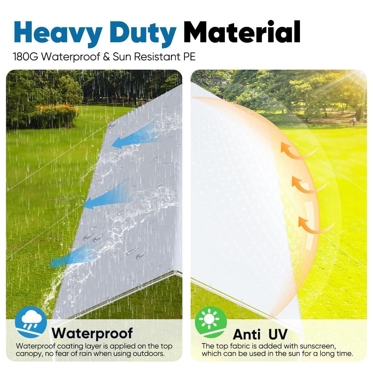 Quictent 10X20ft Upgraded Heavy Duty Carport Car Canopy Party Tent with Reinforced Steel Cables-White
