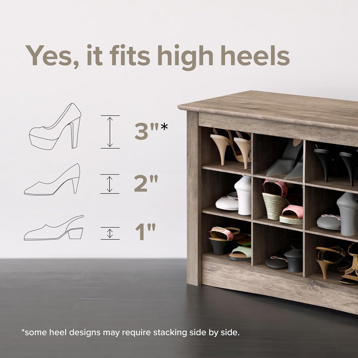 35 in. H x 31.5 in. W 16-Pair Composite Shoe Storage Cabinet with Slim Top Drawer for Entryways, Drifted Gray