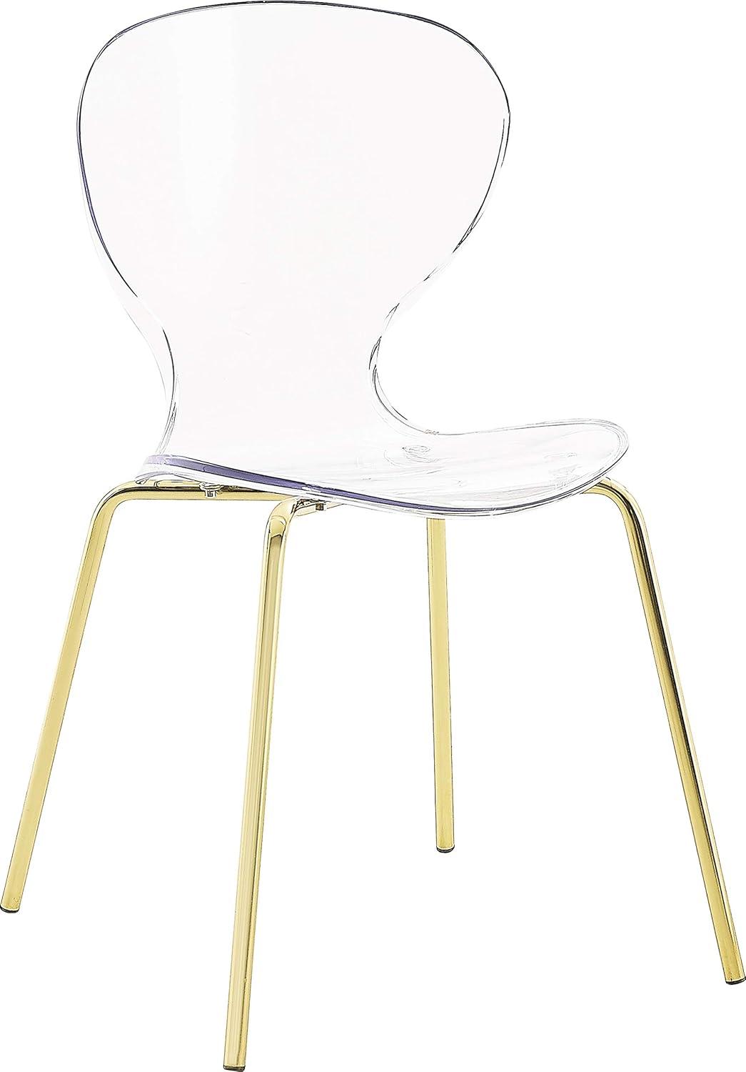 Meridian Furniture Clarion 18"H Metal Dining Chair in Gold (Set of 2)