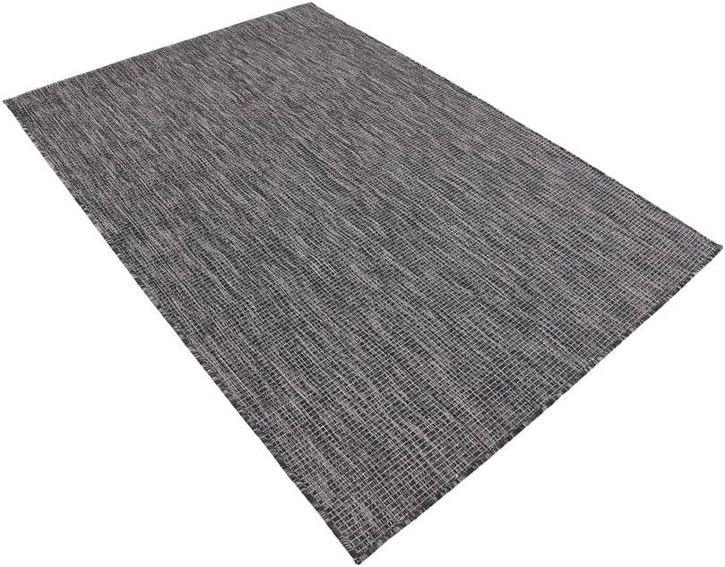 4' x 6' Black Synthetic Outdoor Area Rug: Flat Woven, Washable, Reversible