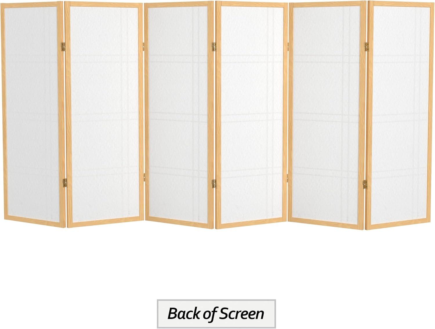 4 ft. Tall Shoji Privacy Screen w Strong Shade (6 Panels / Natural)