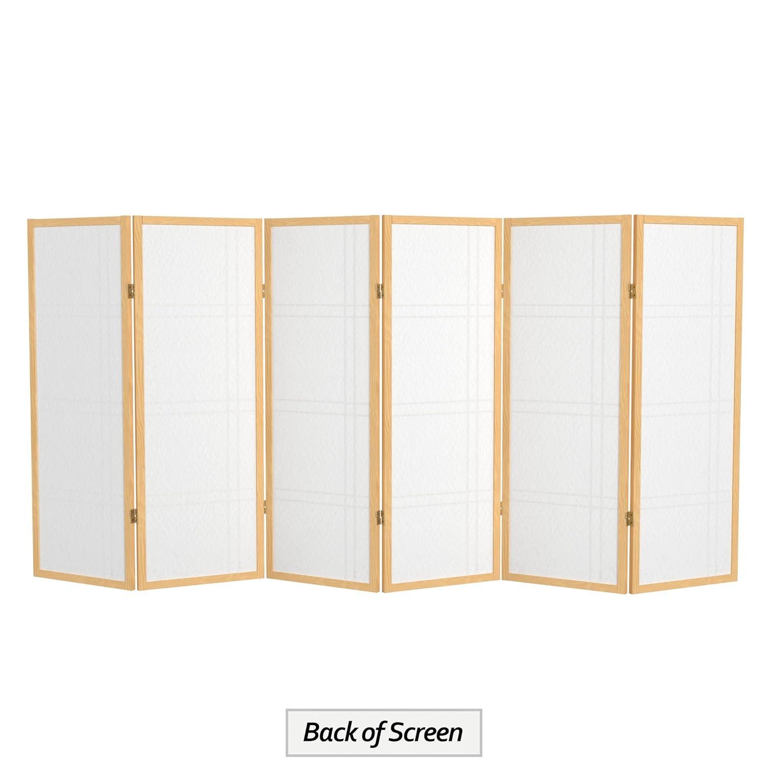 4 ft. Short Double Cross Shoji Screen - Natural - 6 Panels
