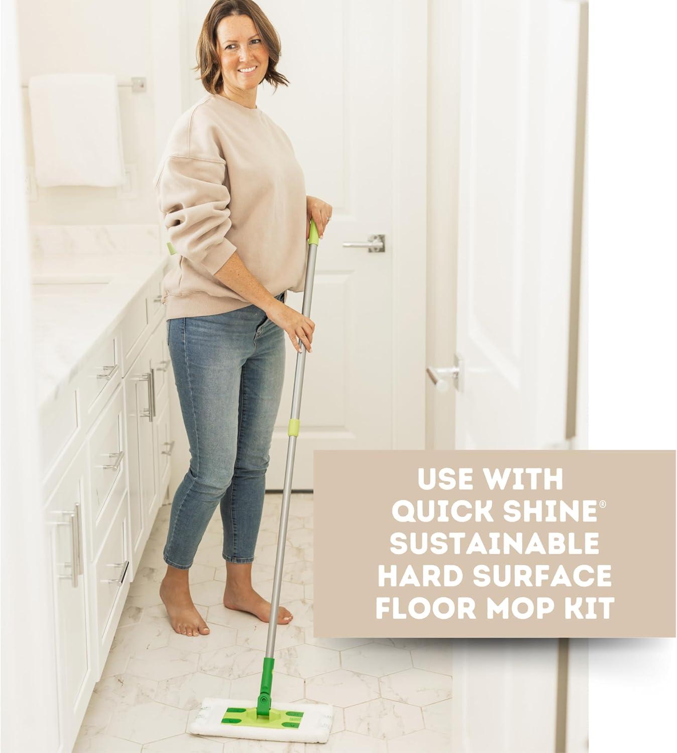 Quick Shine Hardwood Floor Luster, Pfas-Free Formula Floor Polish with Plant-Derived Carnauba 27oz