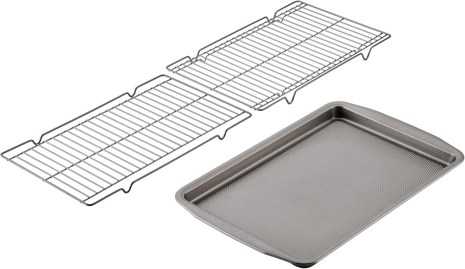 Circulon Bakeware Baking Sheet Pan and Cooling Rack Set, 3 Piece