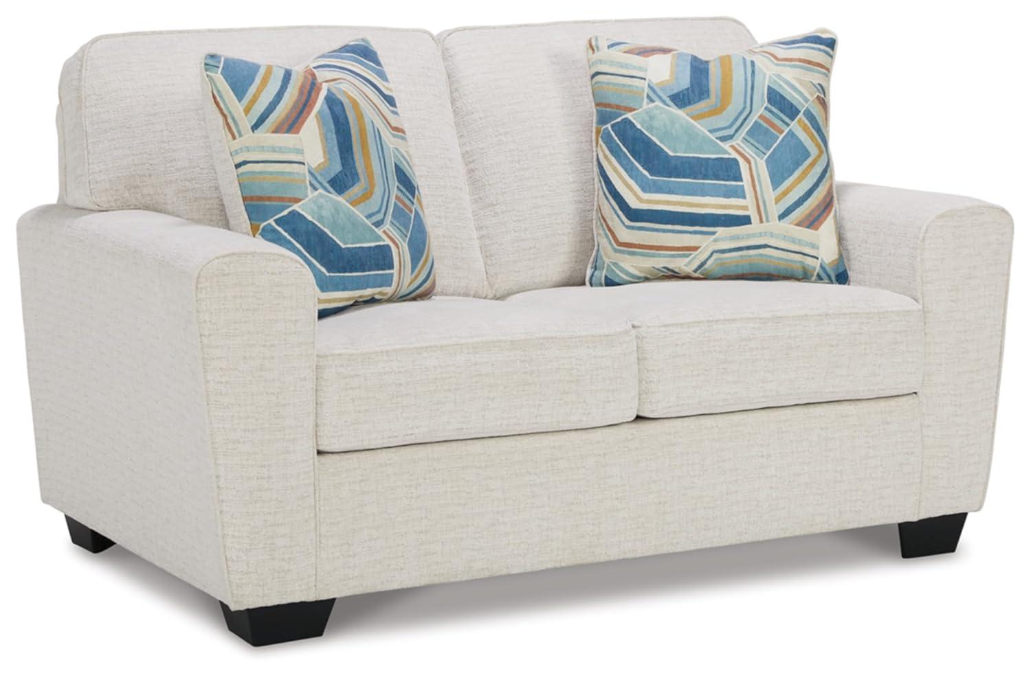 Signature Design by Ashley Cashton Snow Loveseat with Decorative Accent Pillows