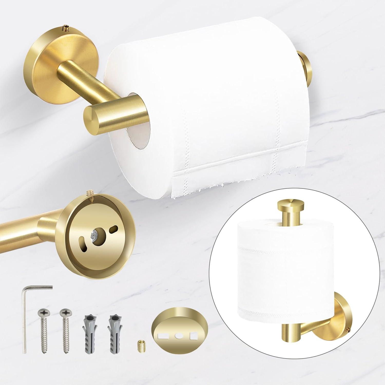 Brushed Gold Stainless Steel 6-Piece Bathroom Hardware Set