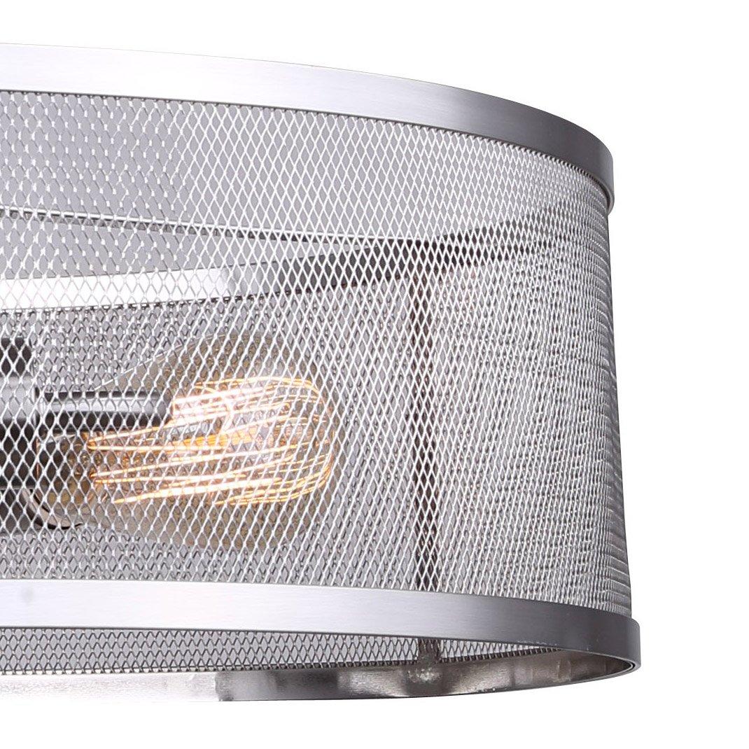 CANARM LTD ICH626A03BN20 Beckett 3 Bulb Rod Chandelier, Brushed Nickel with Metal Mesh Shade, 3 Light