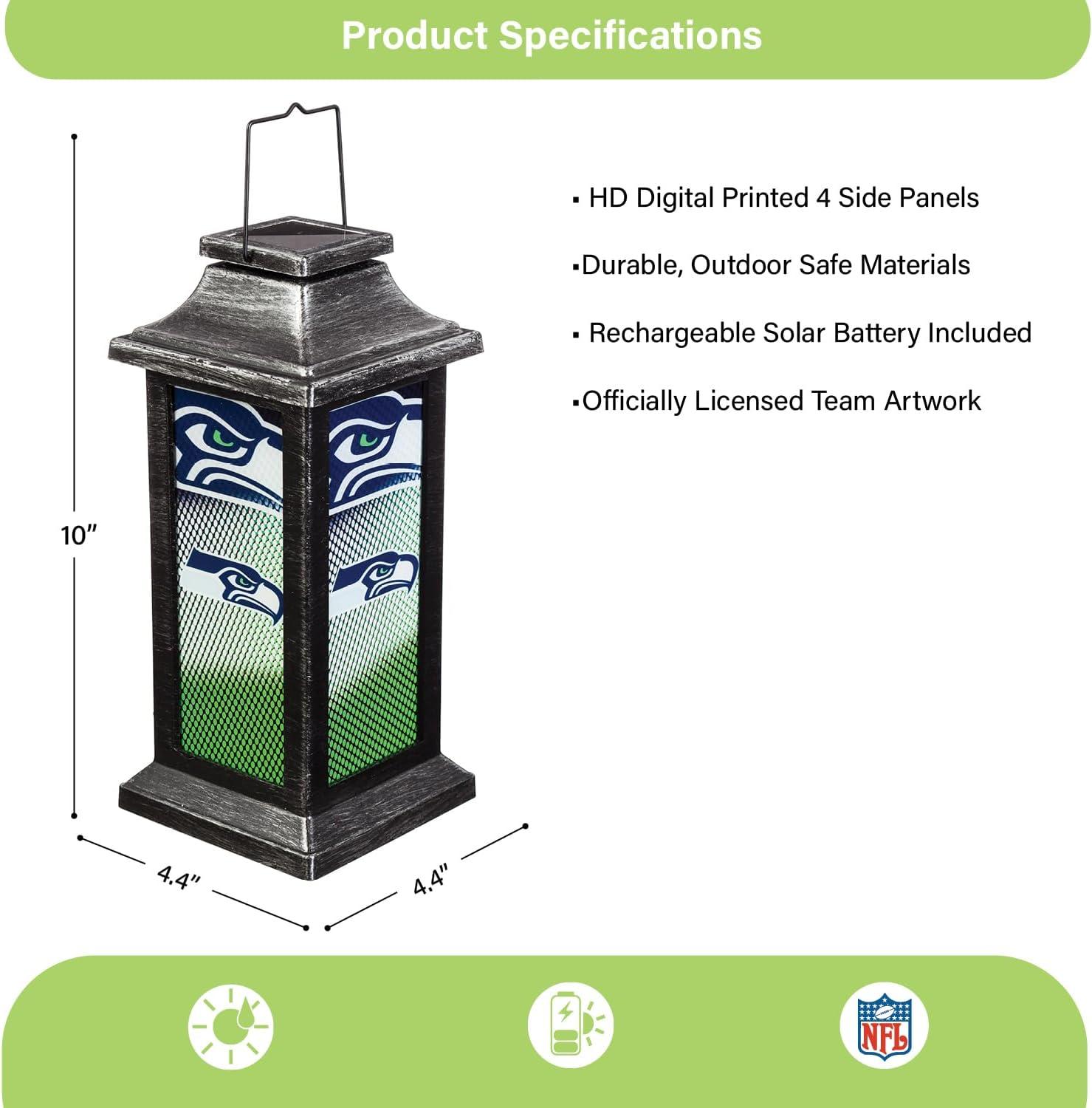 Seattle Seahawks Black and Green Solar Powered Lantern