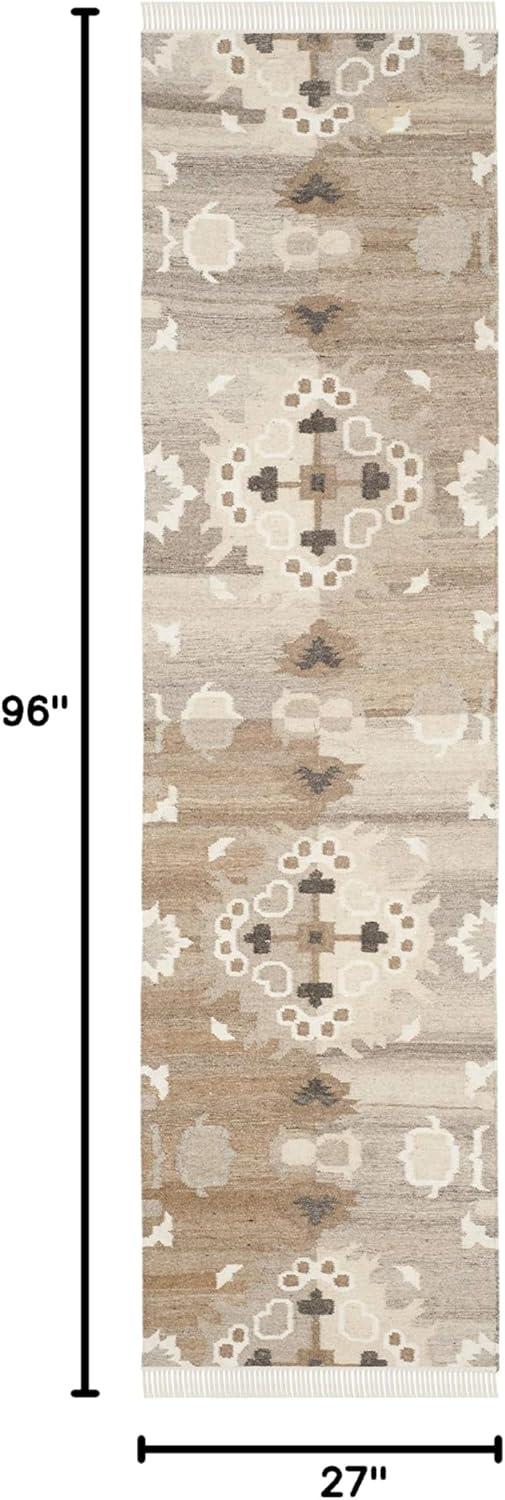 Natural Kilim NKM318 Hand Woven Runner Rug - Grey/Multi - 2'3"x8' - Safavieh.