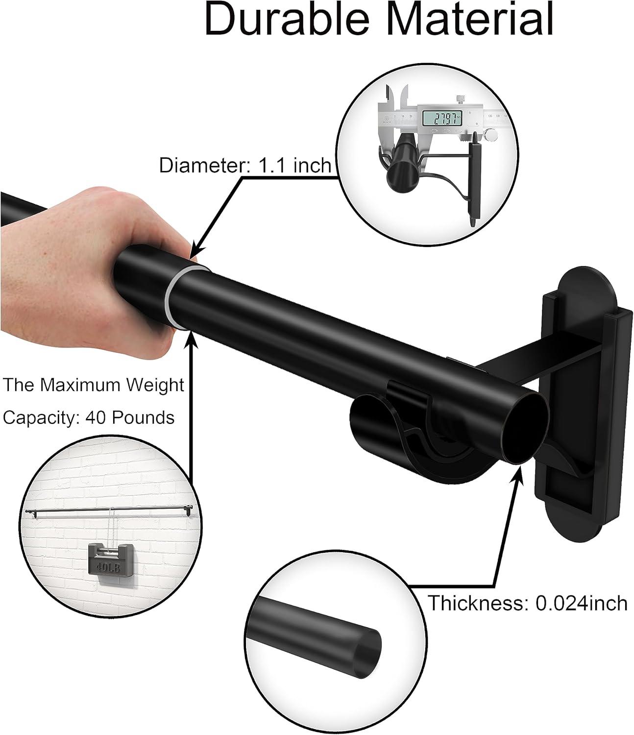 Curtain Rods for Windows 66 to 120, 1 Inch Adjustable Heavy Duty Curtain Rod, 30"-120"