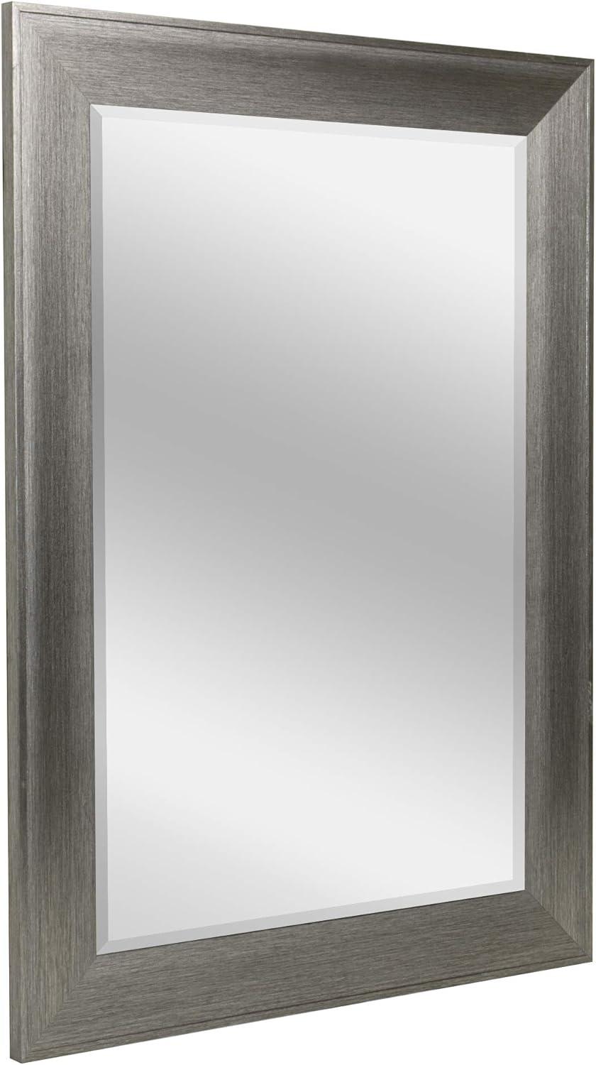 Elegance Metallic Gray Beveled Edge Rectangular Vanity Mirror - 29.5" x 35.5"