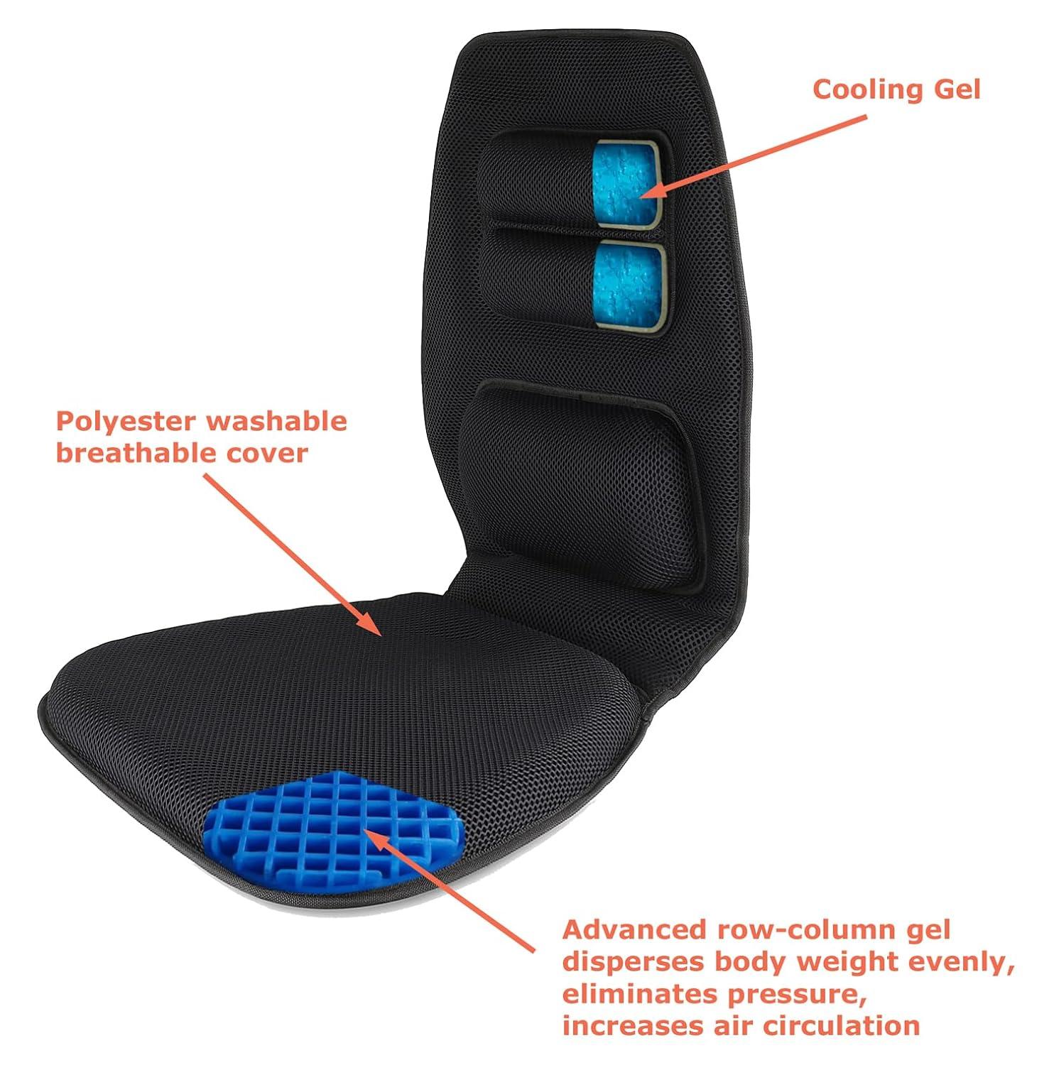 Black and Blue Orthopedic Gel Seat Cushion with Handle