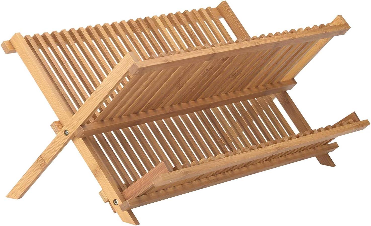 Bamboo Foldable mpact Dish Drying Rack, 20.5-Inches x 13-Inches