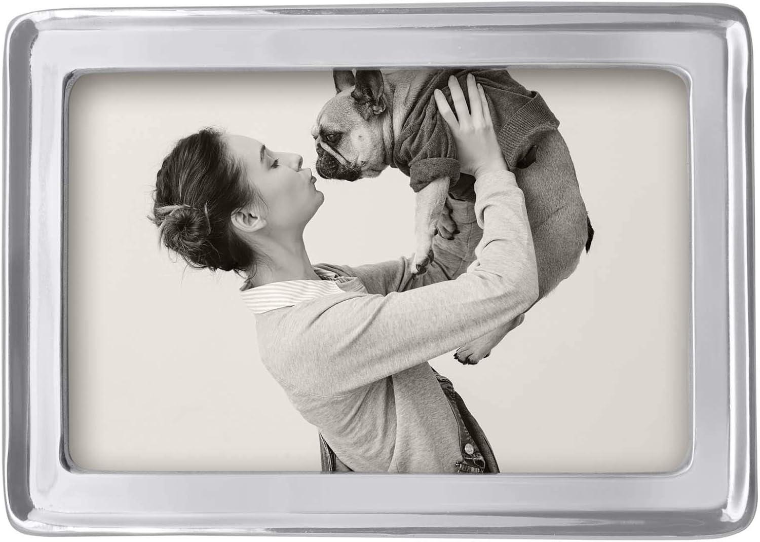 Silver Metal Beveled Picture Frame