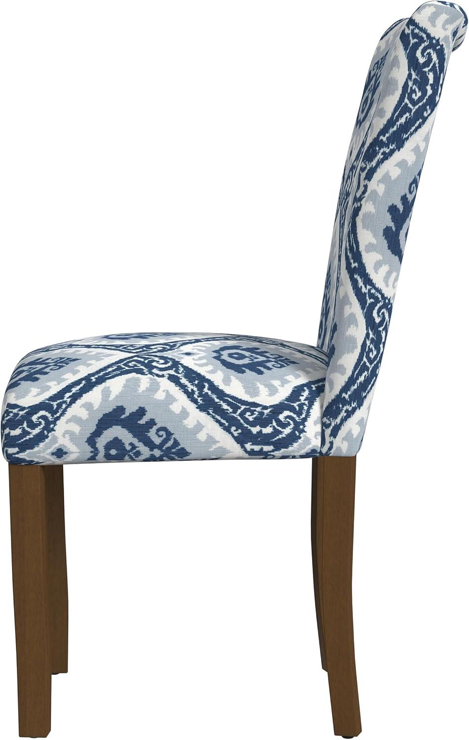 Classic Parsons Dining Chairs, Pack of 2, Blue Ikat Medallion Print