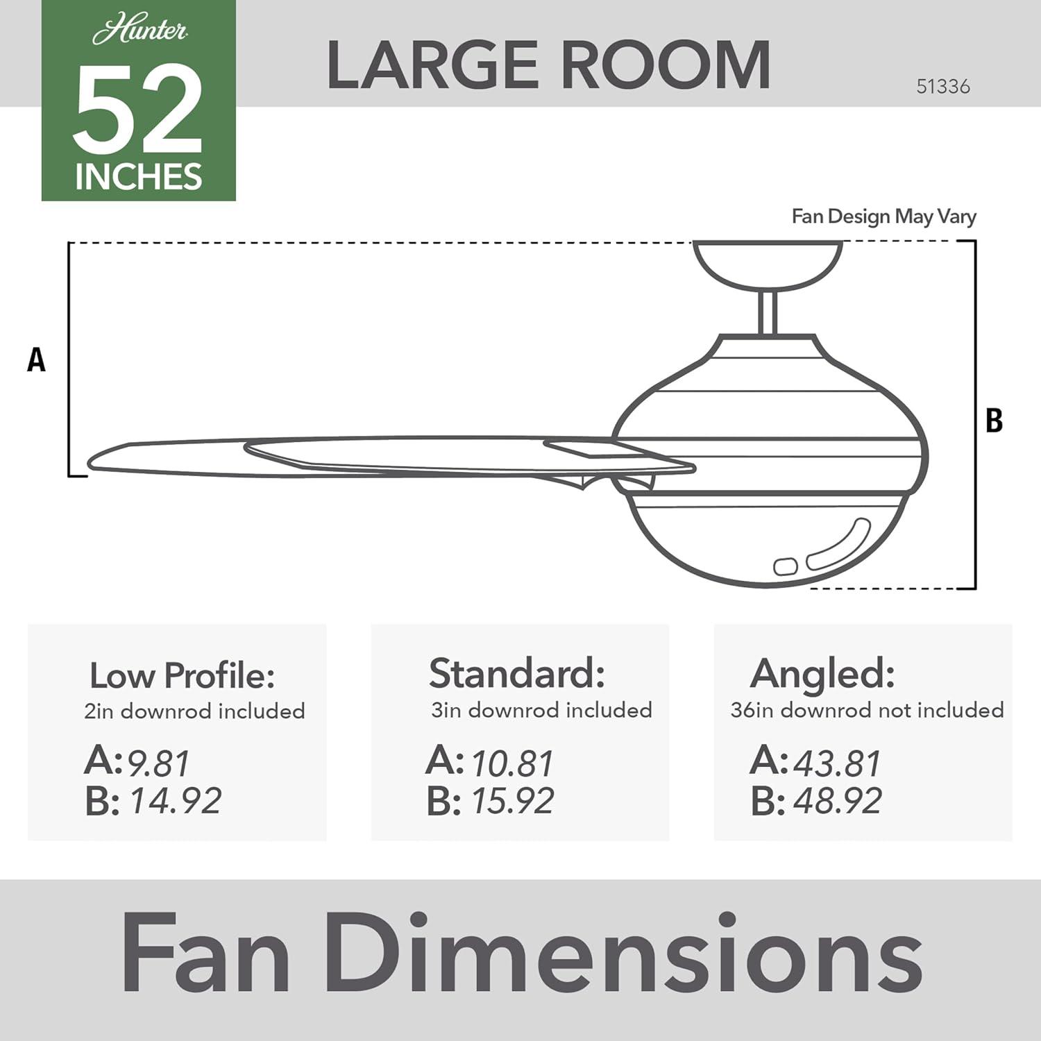 52" Aerodyne 5 - Blade Smart Standard Ceiling Fan with Lights and Remote