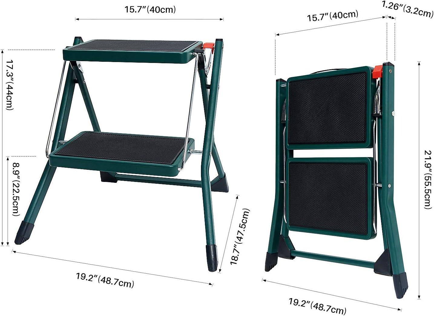 Delxo 3 - Step Steel Lightweight Folding Step Ladder