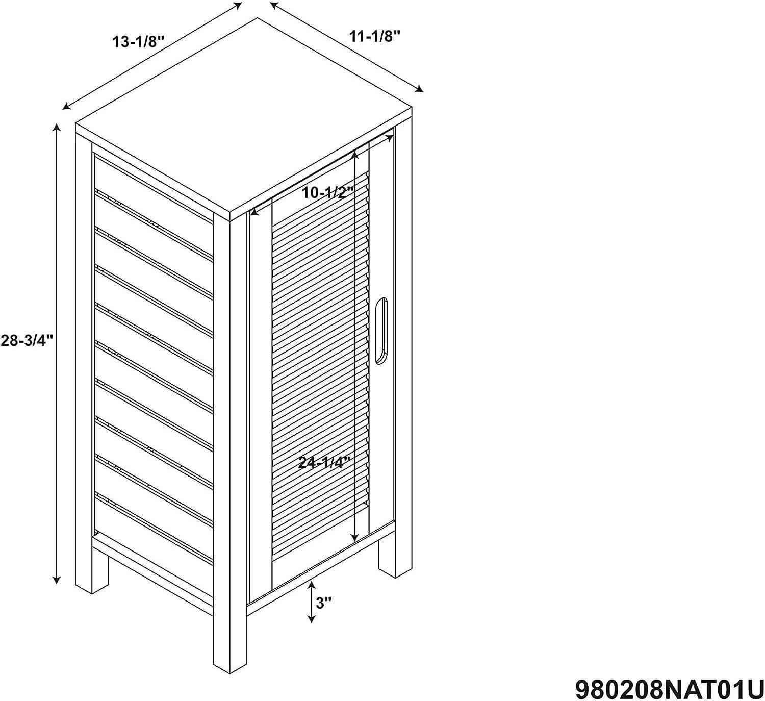 Bracken One-Door Floor Cabinet Natural - Linon