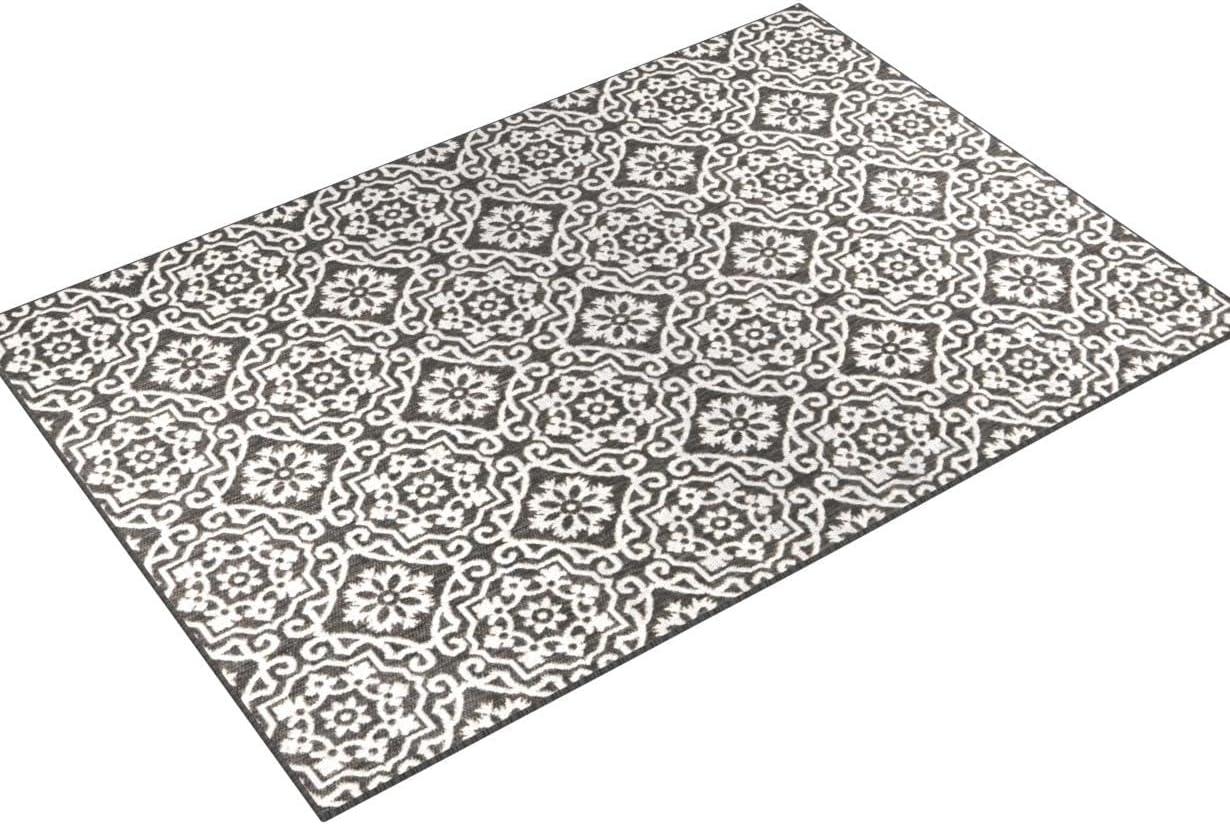 Nicole Miller New York Patio Country Danica Geometric Indoor/Outdoor Area Rug, Black/Grey