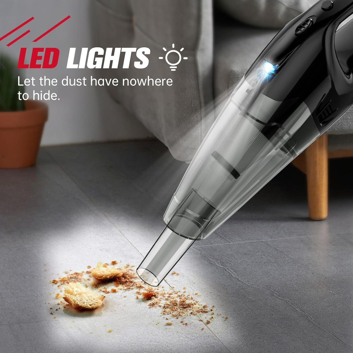 Handheld Vacuum Cordless Rechargeable, Dust Busters Cordless Rechargeable With LED, USB Charge, 1.65Lbs Hand Vacuum, Hand Vacuums For Car/Home/Pet