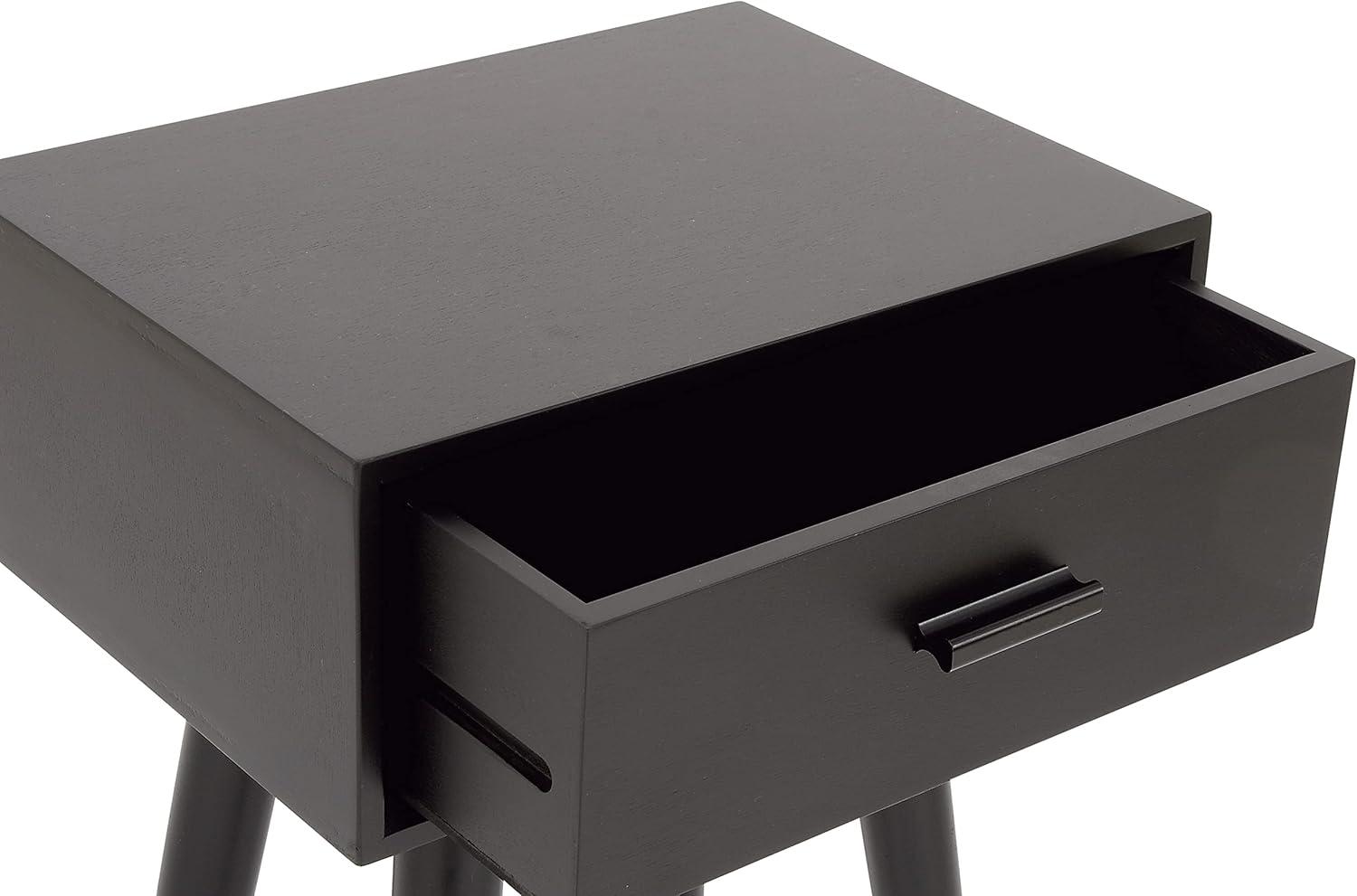 Modern Drawer Wooden Accent Table Black - Olivia & May: Compact Entryway Furniture, Single Storage