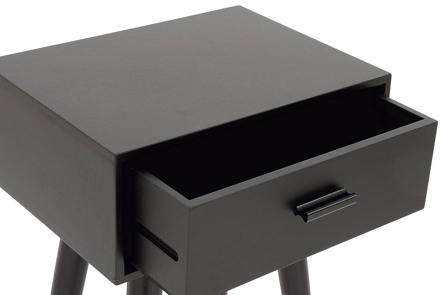 Modern Drawer Wooden Accent Table Black - Olivia & May: Compact Entryway Furniture, Single Storage
