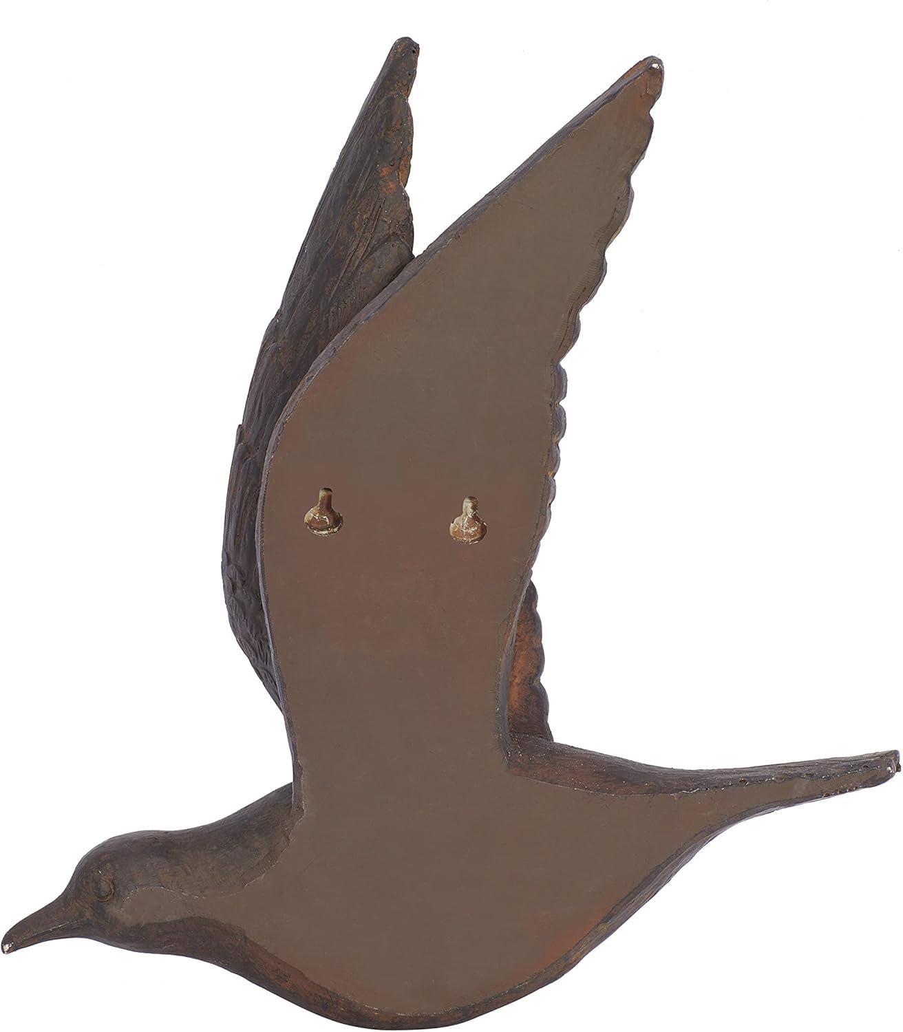 Polystone Bird Metallic 3D Sculpted Wall Decor Set of 3 Brown - Olivia & May: Ready to Hang, Coastal Style Decorative Sculptures