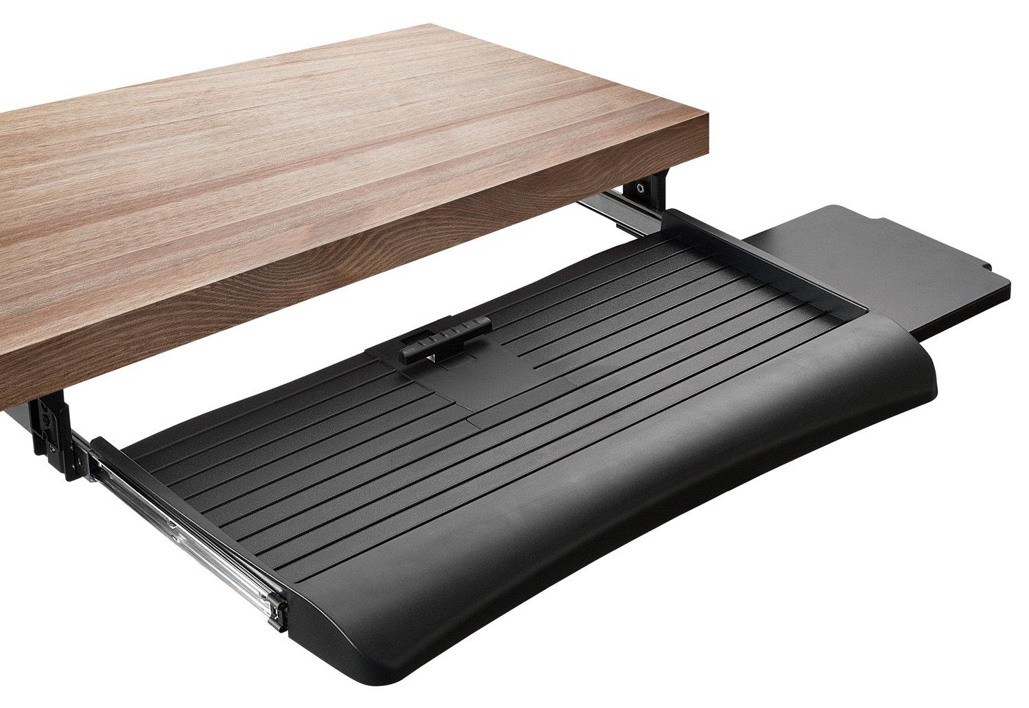 Adjustable Under Desk Keyboard Tray with Mouse Platform