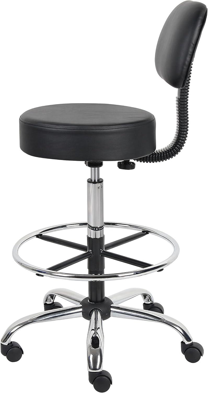 Medical/Drafting Stool with Back Cushion - Boss Office Products