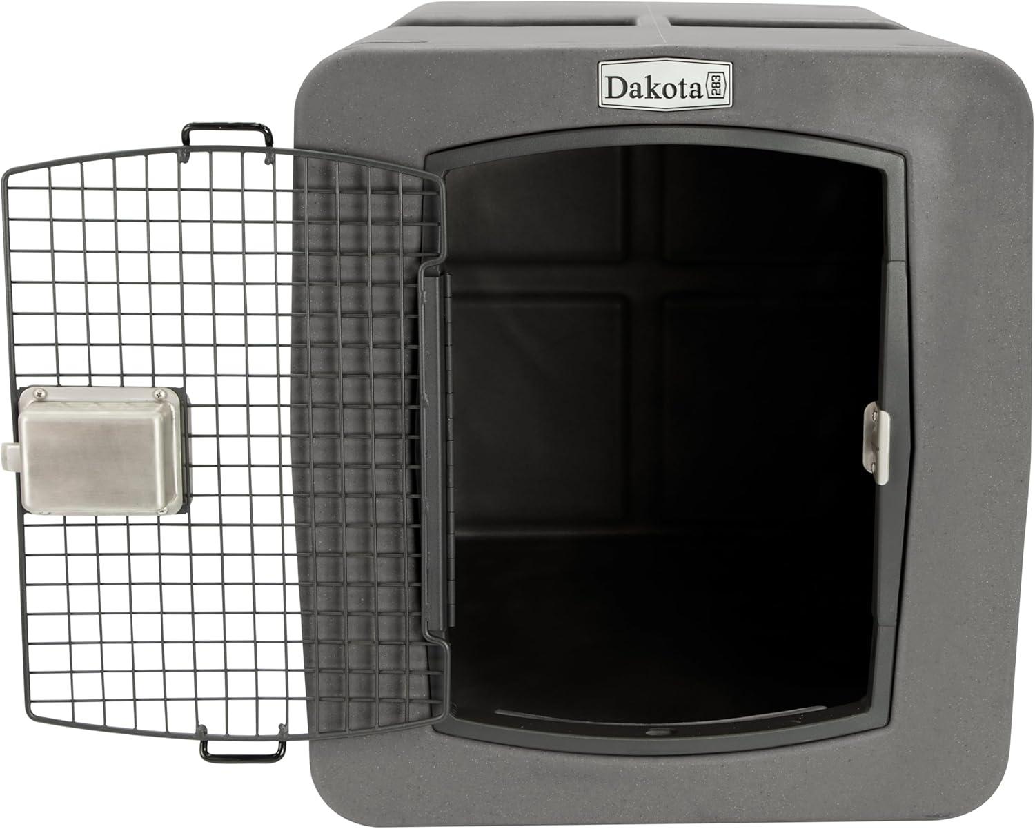 Dakota Large Ventilated Framed Pet Kennel w/Ultra-Secure Lock, Easy-Grip Handle & Keyed Paddle Latching Door for Large-Breed Dogs