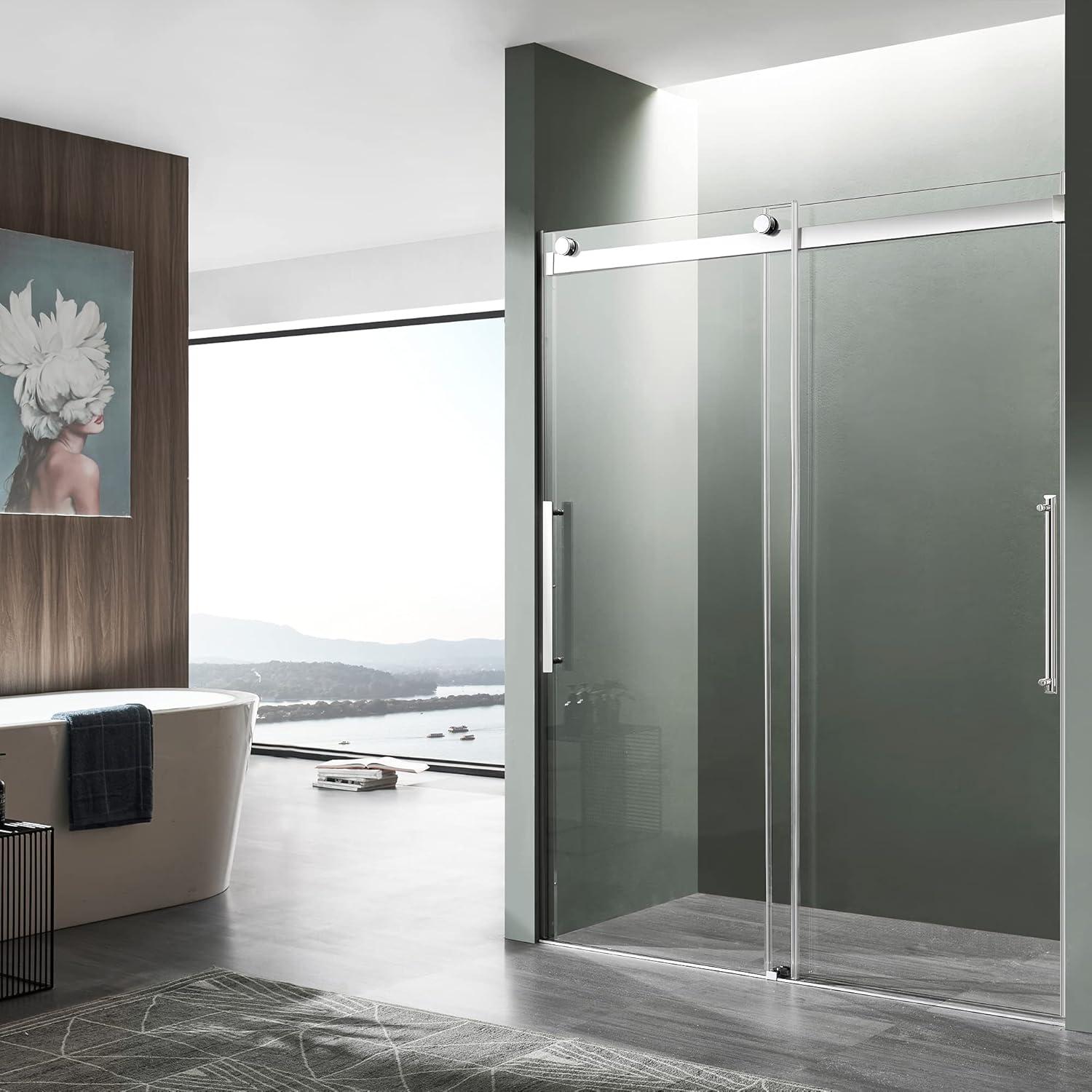 Stellar 48" W x 76" H Double Sliding Frameless Shower Door