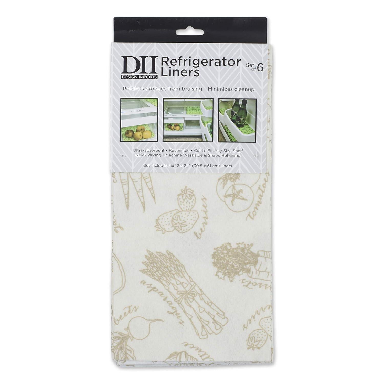Cream Market Print Fridge Liner (Set of 6)