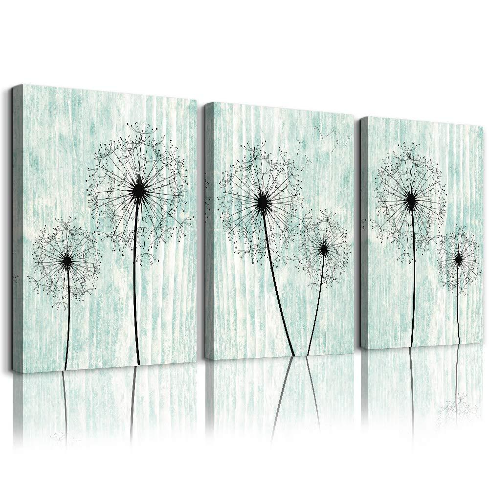 light green background Dandelion Canvas Wall Art Paintings for Living Room Canvas Print Wall Artworks Bedroom Decoration, 3 piece Framed office kitchen bathroom Wall decor posters Home Decorations