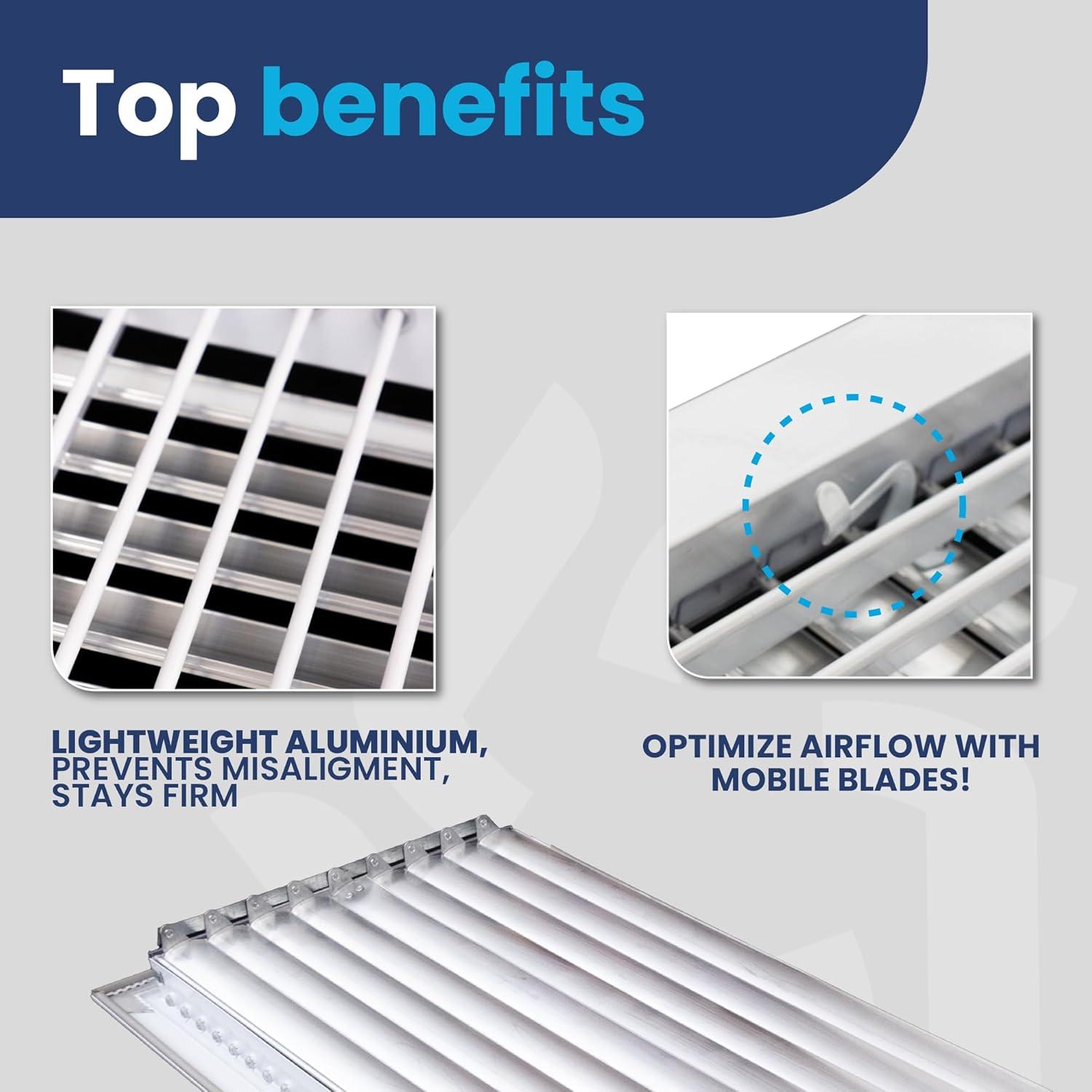 ACLaminaire 6-in x 6-in Adjustable Aluminum White Sidewall/Ceiling Register
