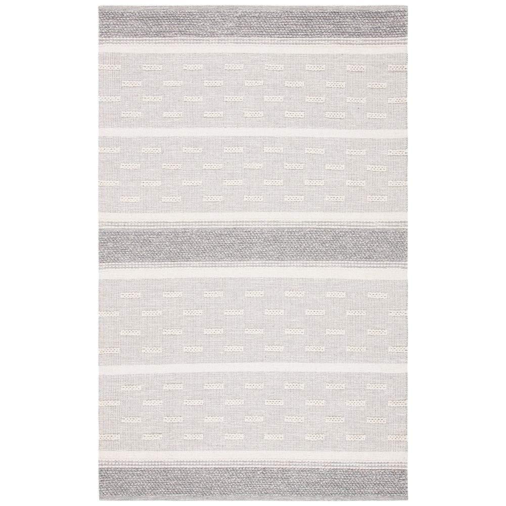 Striped Kilim STK519 Hand Woven Area Rug - Ivory/Grey - 6'x9' - Safavieh.