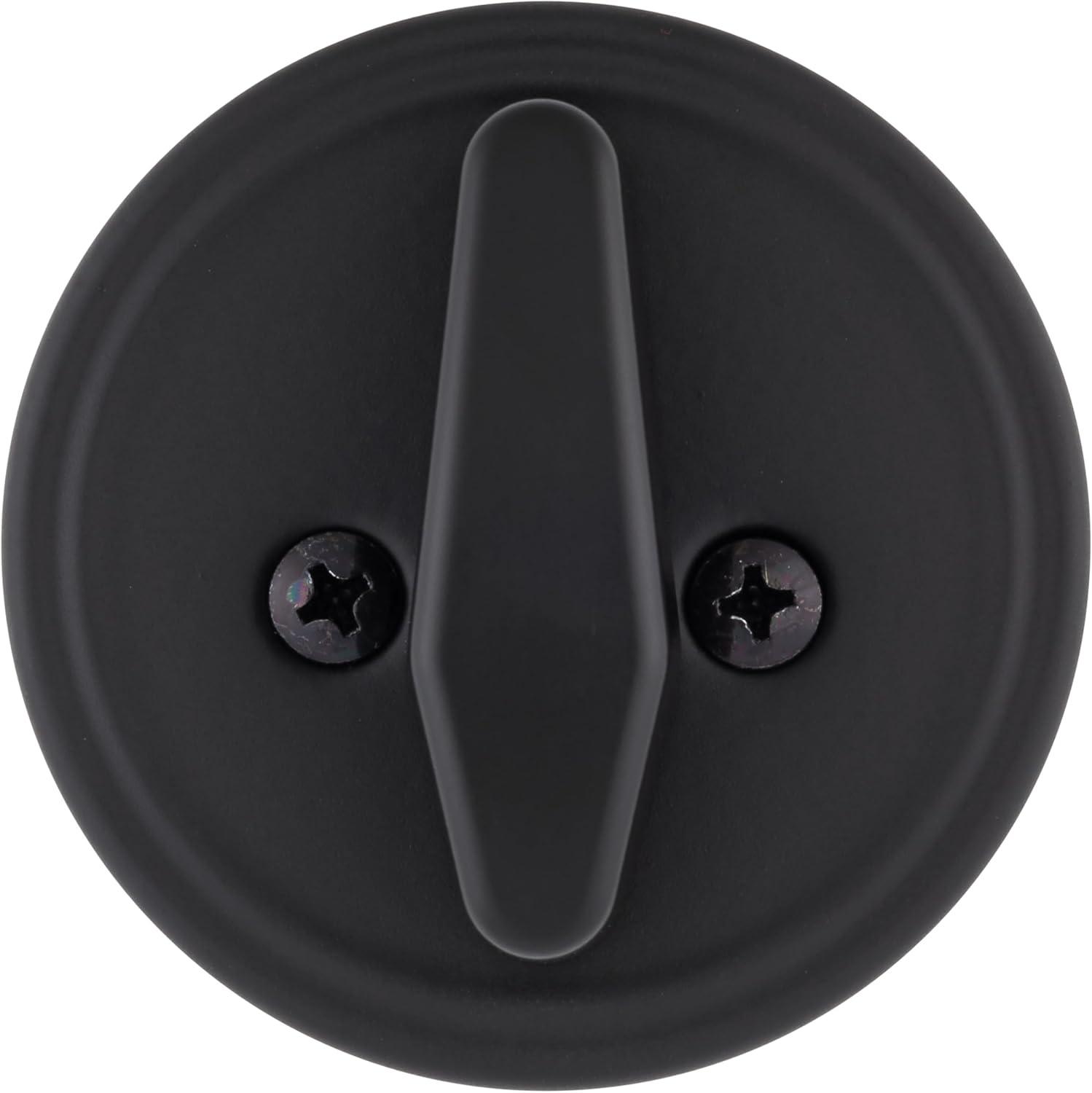 Matte Black Single Cylinder Deadbolt Lock for Indoor and Outdoor Use