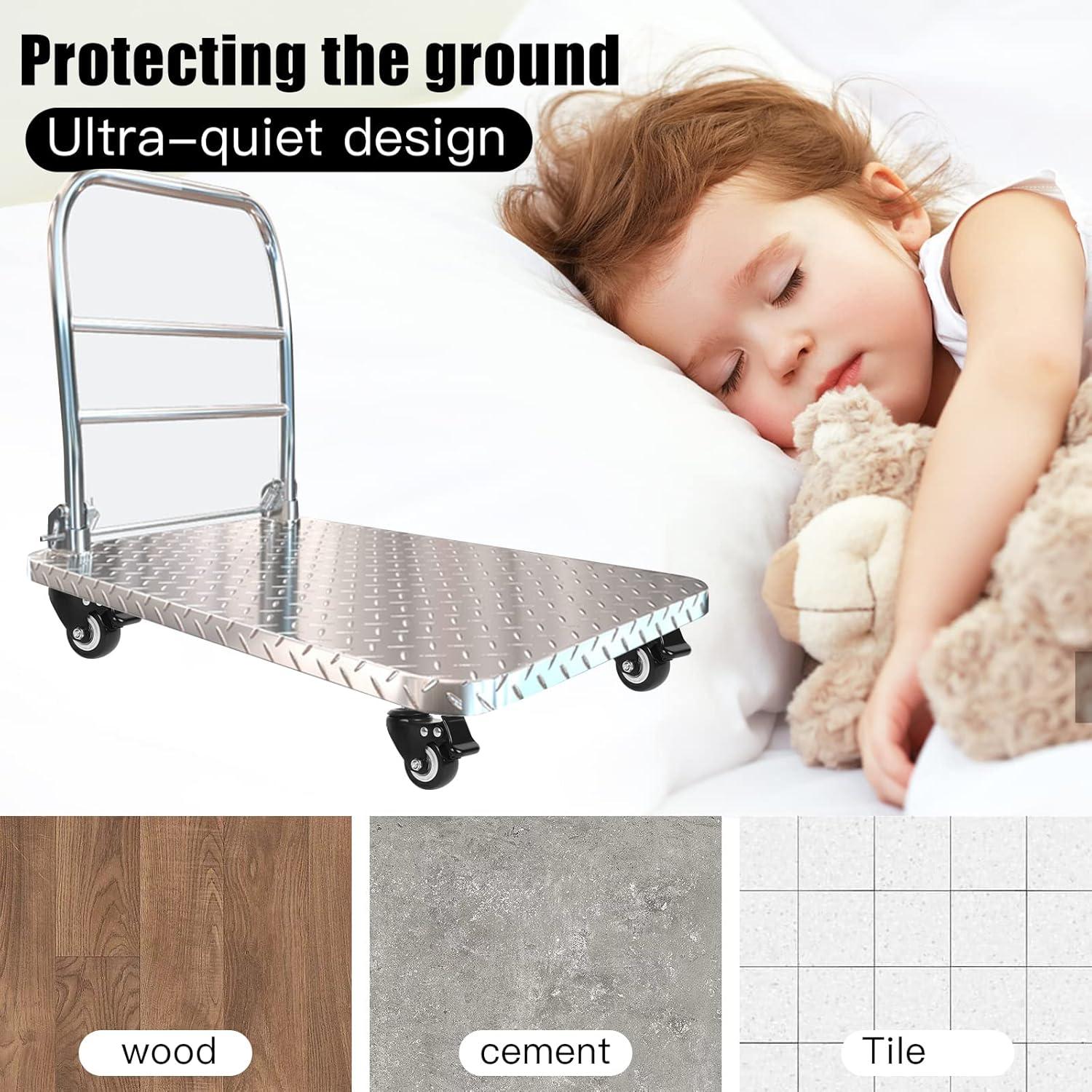 2'' Caster Wheels, Swivel Stem Casters 5/16'' - 18x1'' (Screw Diameter 5/16'', Screw Height 1'') 330Lbs Heavy Duty Threaded Casters No Noise PU Dual Locking Castors with Brake