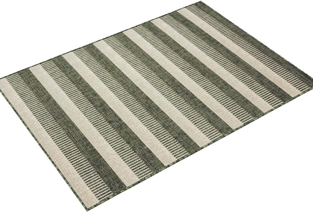 Nicole Miller Striped Light Green/Ivory Indoor / Outdoor Area Rug