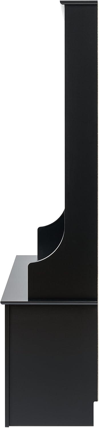 Prepac Hall Tree with Shoe Storage Espresso Brown: Entryway Organizer, 4 Metal Hooks, Wood Composite