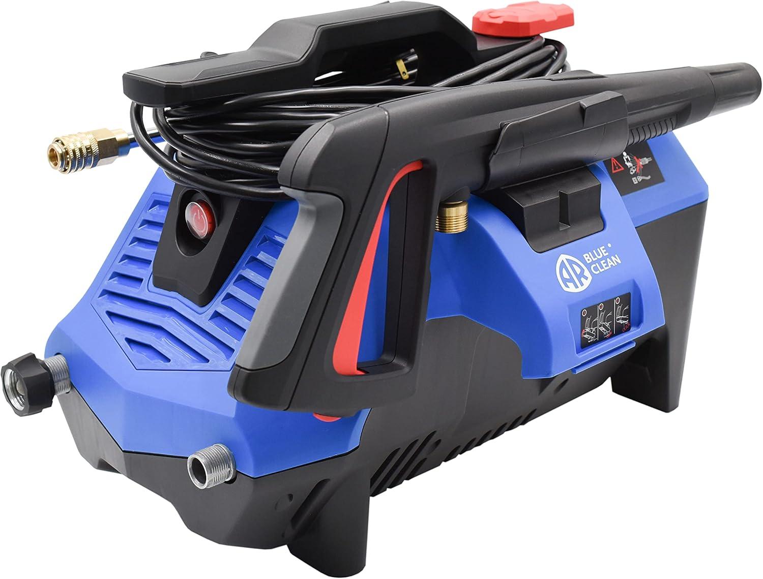 AR Blue Clean BC2N1HSS Electric Pressure Washer-2300 PSI, 1.7 GPM, 13 Amps Quick Connect Accessories, 2 in 1 Detachable Cart, On Board Storage, Portable Pressure Washer, High Pressure, Car, Patio