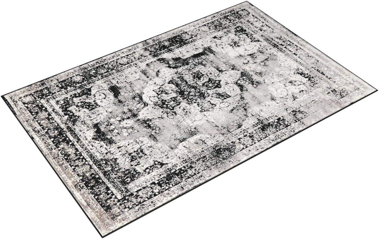 Unique Loom Sofia Collection Area Rug - Salle Garnier (6' 1" x 9' Rectangle Black/Ivory)