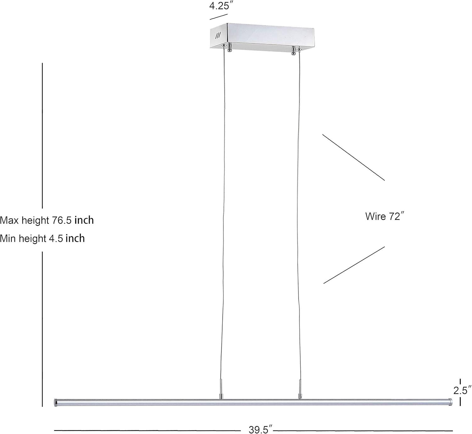 Conley 39.5" Dimmable Adjustable Integrated LED Metal Linear Pendant, Chrome