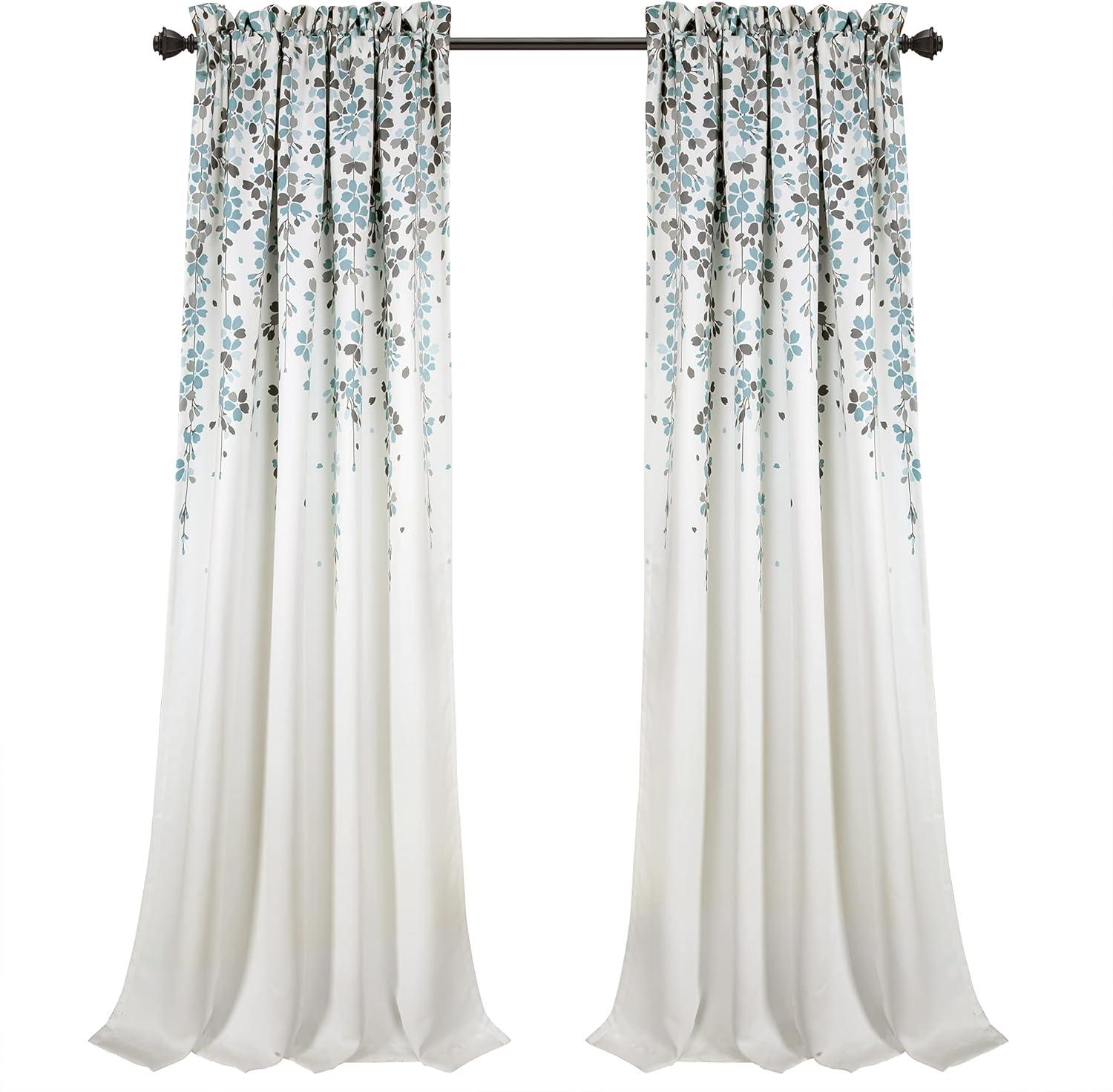 Lush Decor Weeping Flowers Floral Room Darkening Thermal Rod Pocket Curtain Panels (Set of 2)