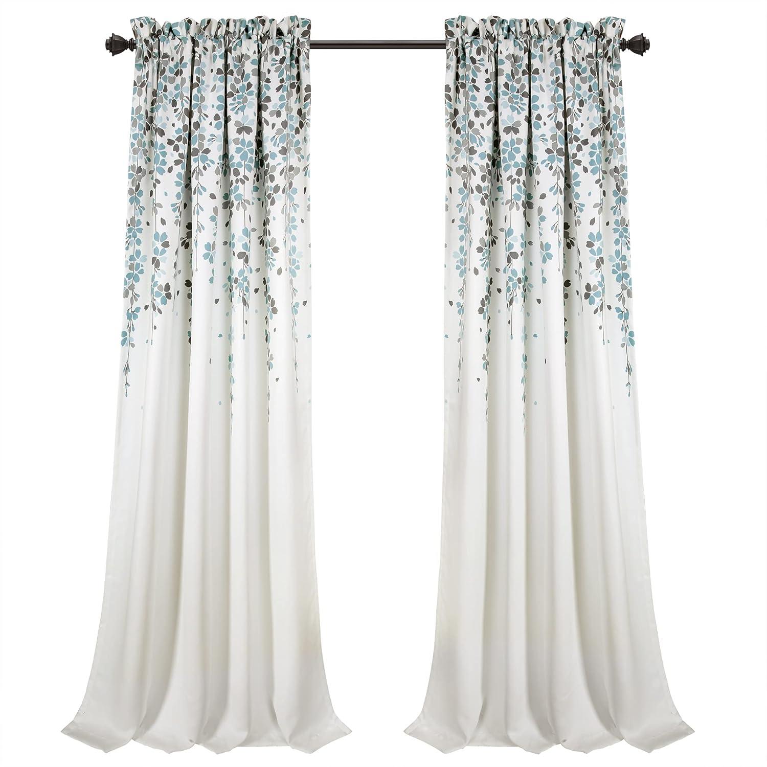 Lush Decor Weeping Flowers Polyester Room Darkening Curtain Pair (Set of 2)